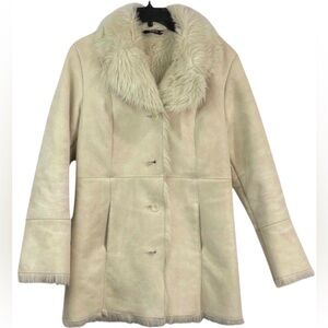 Mixit Cream Faux Suede Jacket
